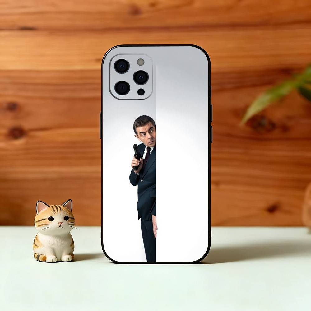 Чехол для телефона Mr_B-Bean для iPhone 17,16,15,14,13,12,11 Plus,Pro Max,XS,Мягкий силиконовый черный чехол