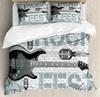 Premium Guitar Duvet Cover Kingqueen Size Rock Music Bedding For Kids Teens Vintage Guitar On Wooden Floor Polyester Quilt Cover Grey