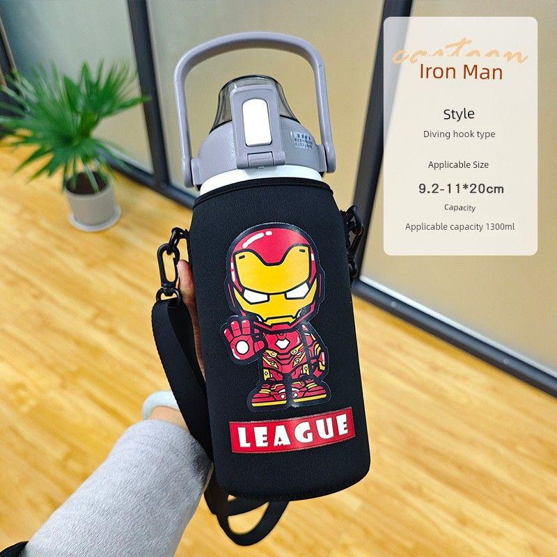 Large-Capacity Thermos Cup with Enlarged Cup Sleeve, Shoulder Strap, Hand-Held, Cross-Body, Children's Xilefu Universal Water Bottle Protective Cover