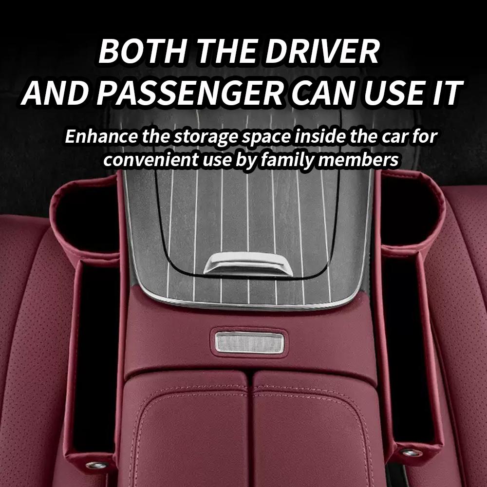Xiaomi Car Seat Crevice Storage Box, Multifunctional PU Leather Gap Filler Organizer with Cup Holder, Auto Console Side Pocket for Cell