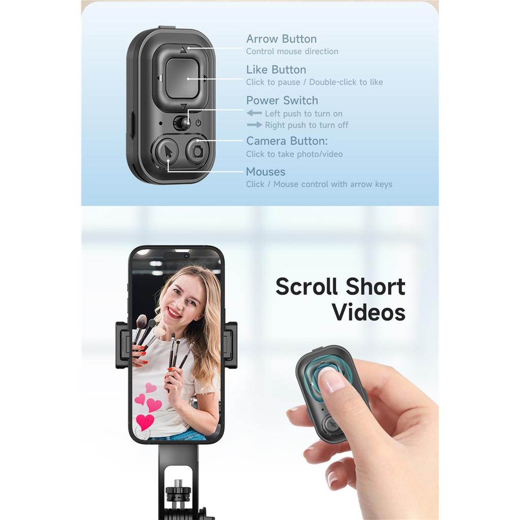 5 In 1 Selfie Tripod Universal Joint Stabilizer For 360° Automatic Rotation AI Tracking Shooting