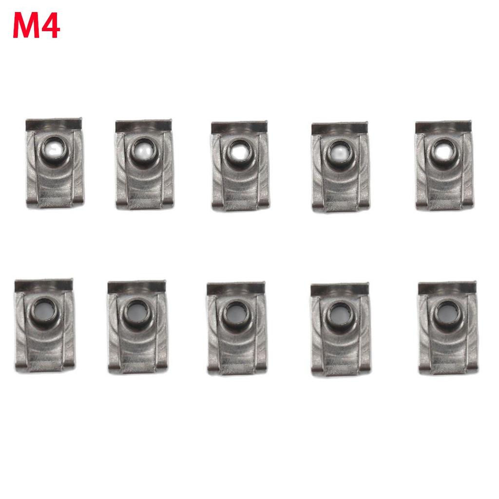 10Pcs M4/M5/M6/M8 65 Manganese Steel Clip Nut/reed U Nuts Speed Clip Fastener Assorted Kits Steel Clip Nut For Motorcycle Car