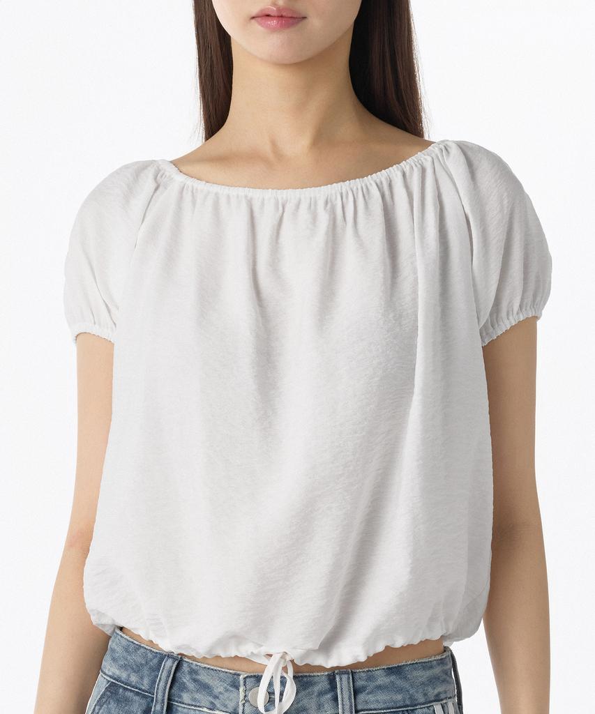 MUSINSA STANDARD WOMAN Women'S Variable Off-Shoulder Short-Sleeve Blouse [White]
