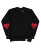 GRAVER [Unisex] Elbow Drawing Heart Smile Sweatshirt_Black