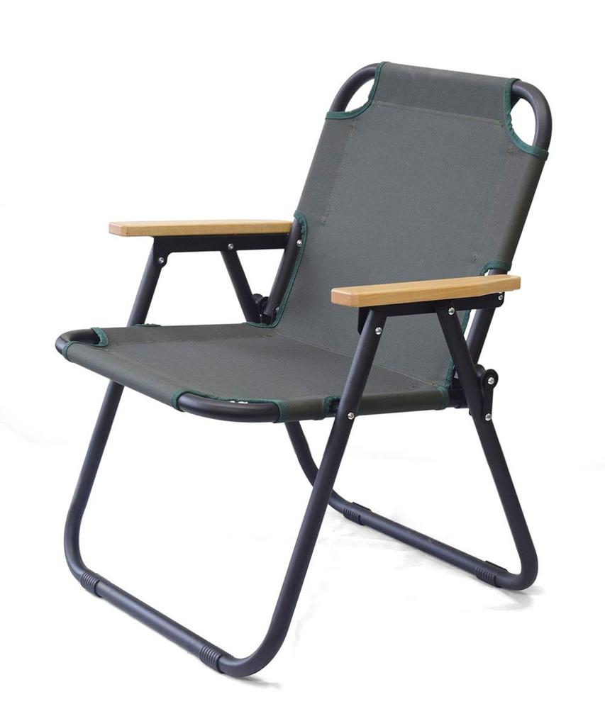 Entrex Outdoor Chair Aluminum Load Capacity 120kg Leg Cap Home Indoor Folding Backrest Armrest Simple Camping Seat Fishing Khaki W62 X X H73cm D62.5