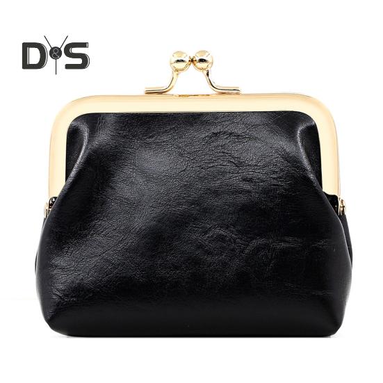 Мини-винтажный кошелек для монет из искусственной кожи с замком-поцелуем, карман для мелочи, портативный кошелек, многоцелевые ключи, наушники, безделушки, помада, косметические аксессуары