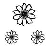 Farmhouses Vintage Metal Flower Wall Art Decorations Set of 3 Iron Black Craft Floral Sculpture Hanging Sign Ornaments