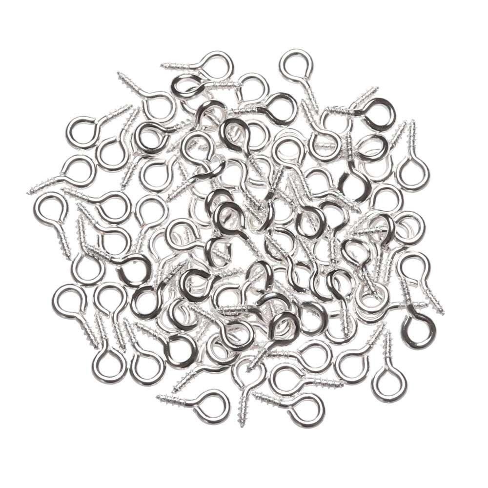 100pcs/pack Keychain Jewelry Handmade Screw Nail Threaded Peg DIY Sheep Eyes Nail