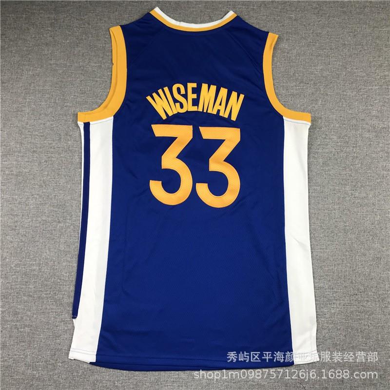 Embroidered Golden State Warriors 33 James Wiseman Basketball Jersey Men Women Adult Fall Winter Sportswear