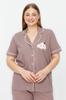 Women's Fashion New Plus Big Size Pajama Set Mink Polka Dot Patterned Shirt Collar Knitted Pajama Set