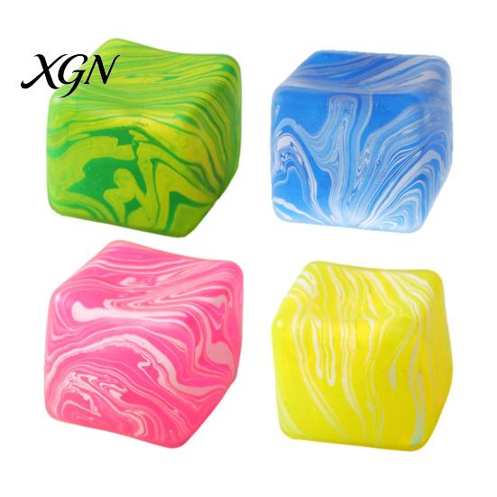 Cube Pinch Toy Flow Pattern Squeeze Anxiety Relief Stress Ball Sensory Elastic Decompression Stretchy Party Favors Slow Rebound