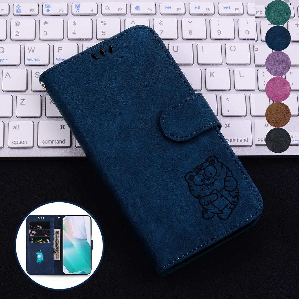 Retro Lovely Tiger Leather Case For Redmi Note 14 14C K70 A3 13C 12C 11A Kickstand Wallet Card Slots Book Cover For Xiaomi 14T Mi 14 POCO F5 Civi2