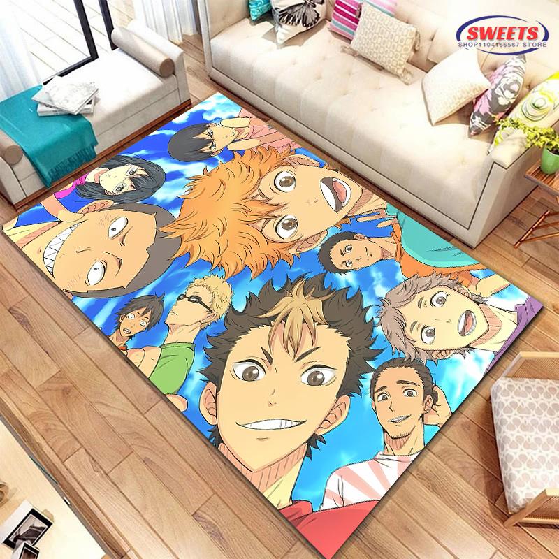 3D Печать Хайкю Большой Ковер, Комнатный Стираемый Коврик для Спальни, Прочный Ковер для Гостиной Столовой Ванной Кухни Офиса