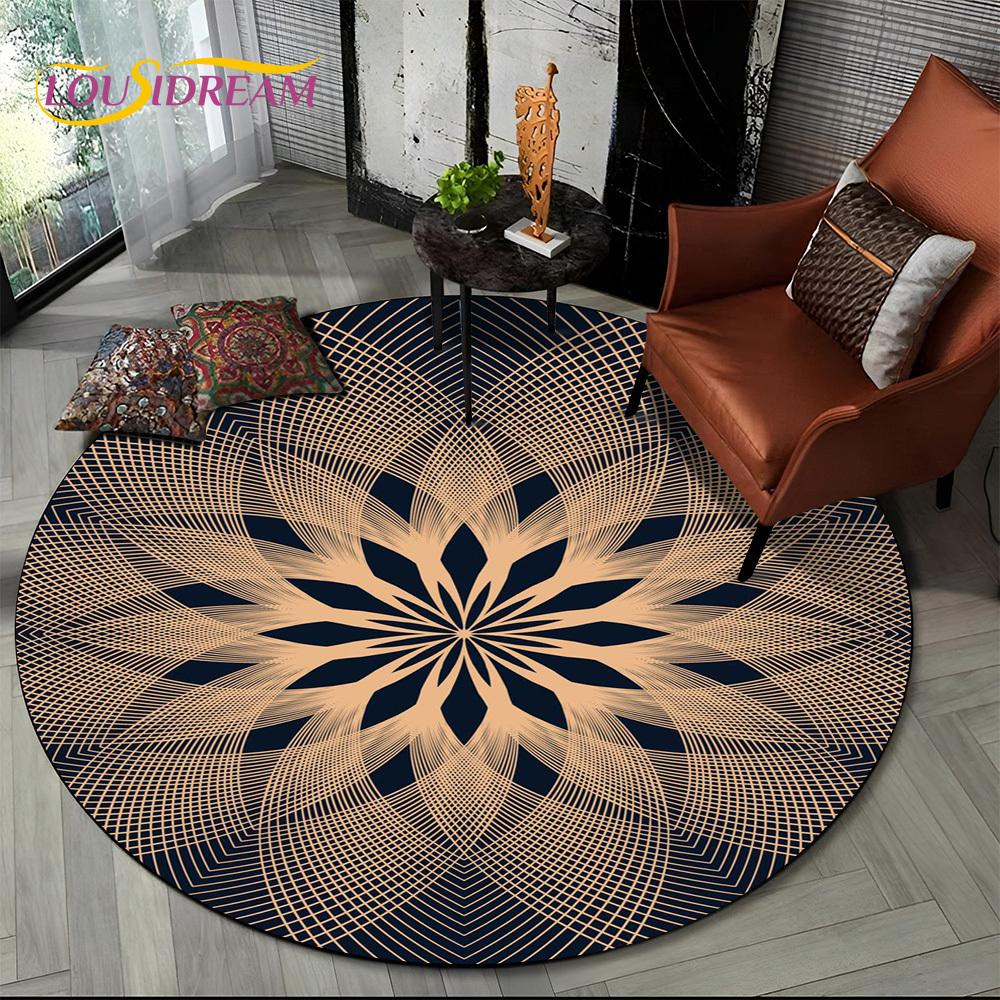 3D Meditation Mandala Bohemia nature Spirit Yoga Round Carpet Rug for Living Room Bedroom Child Decor,Pet Area Rug Non-slip Mat