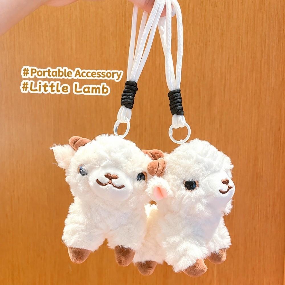 Soft Lamb Plush Keychain Cartoon Sheep Goat Bag Pendant Plush Stuffed Doll Keyring Bag Charm