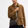 Coach Мини-сумка Boston Duffle из коричневого фирменного канваса с подвеской-сердечком и золотой фурнитурой для повседневного использования