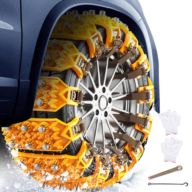 8pcs Car Tire Snow Chains for Winter Anti Skid Traction Automotive Tyre Security Chain Heavy Duty Auto Mud Icy Emergency Chain