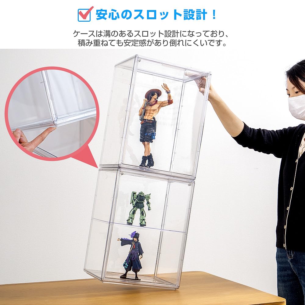 Чехол для хранения фигурок Hachibanya, прозрачный, с магнитной дверью, коллекционный чехол, штабелируемый, ширина x глубина 25 x высота 40 см, прозрачный, один 29,2