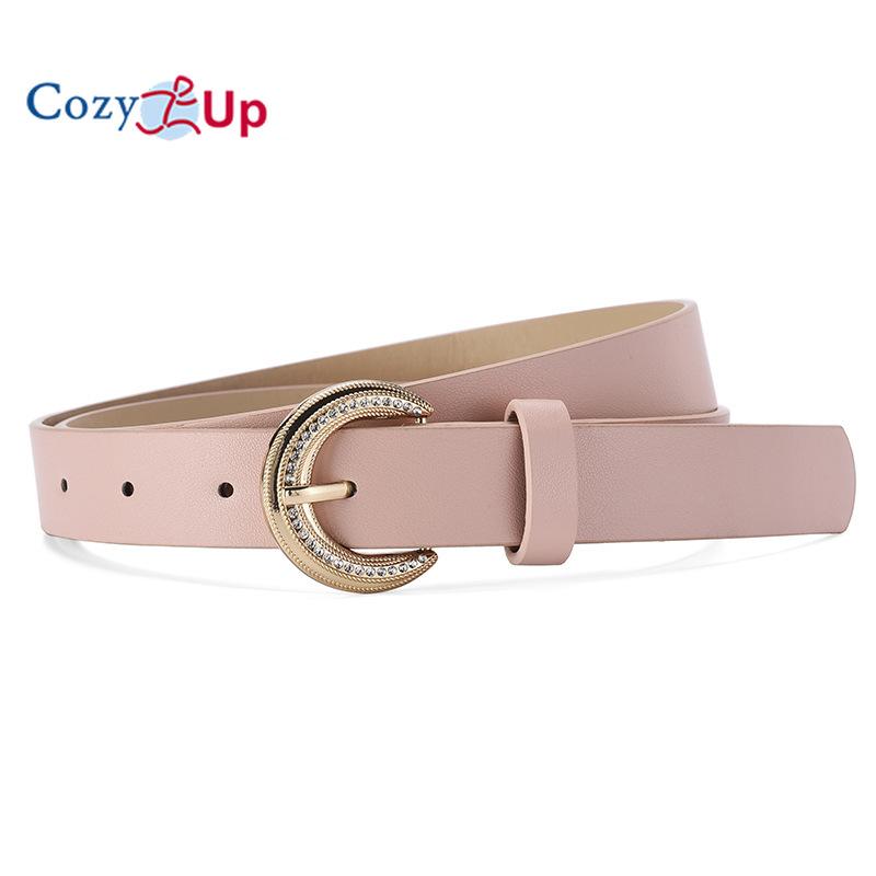 Rhinestone Inlaid Gold Buckle Elegant Decoration Ladies Belt All-match Down Jacket Jeans Belt