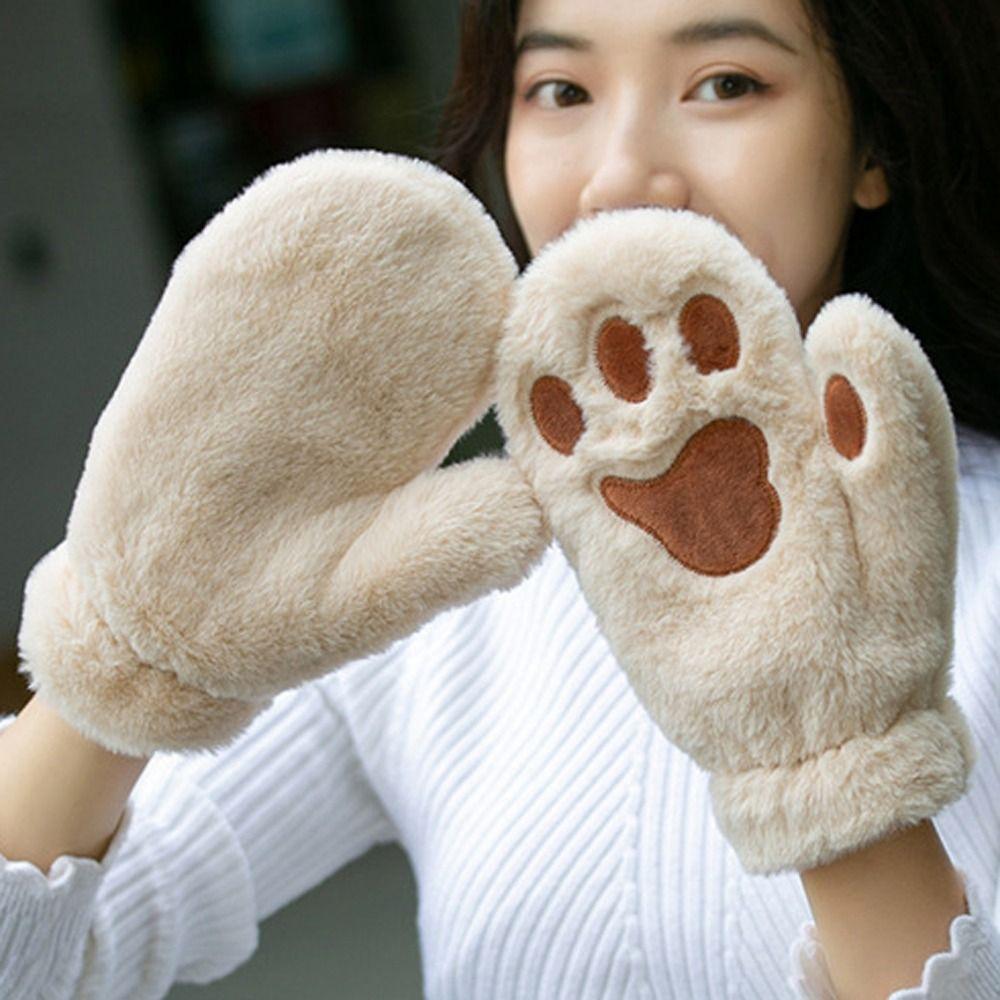 Осенние Пушистые Ветрозащитные Медвежья Лапа Зимние Лапы Варежки Аниме Косплей Перчатки Кошачьи Когти Перчатки Плюшевые