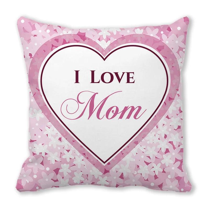 Love pattern cushion cover Happy Mothers Day Pillow Case Home Decorative Pillowcases Love Letter Throw Pillow cover xcm