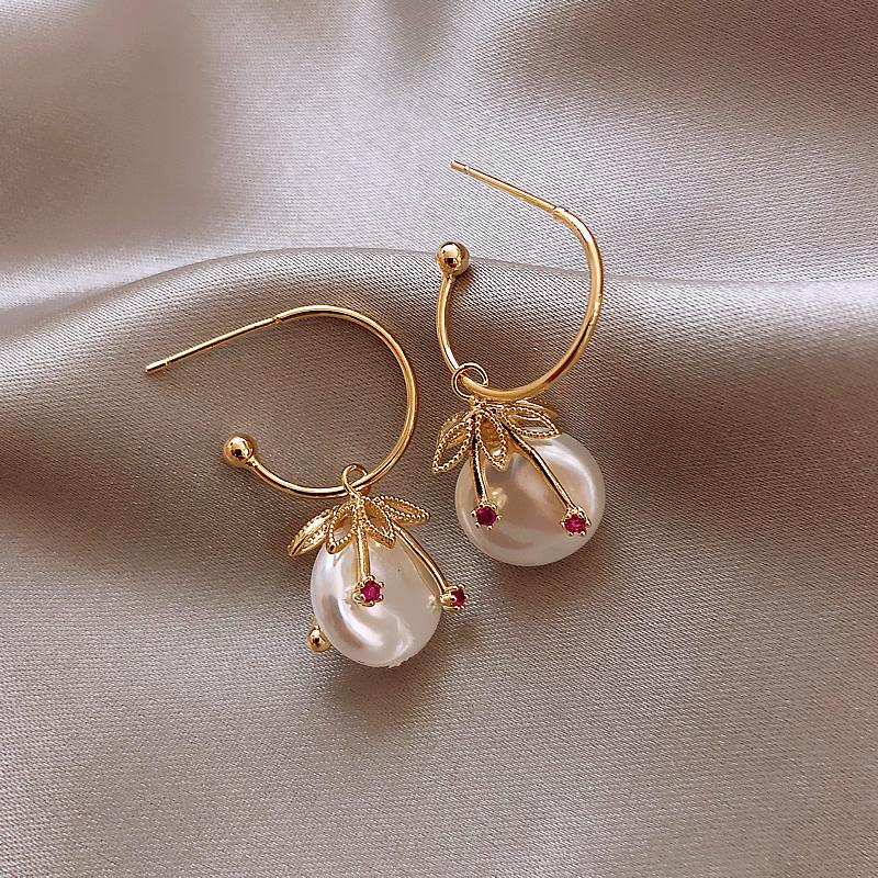 Vintage Rhinestone Heartbeat Earrings Crystal Moon Planet Pearl Zircon Earring Party Birthday Gift Temperament Jewelry