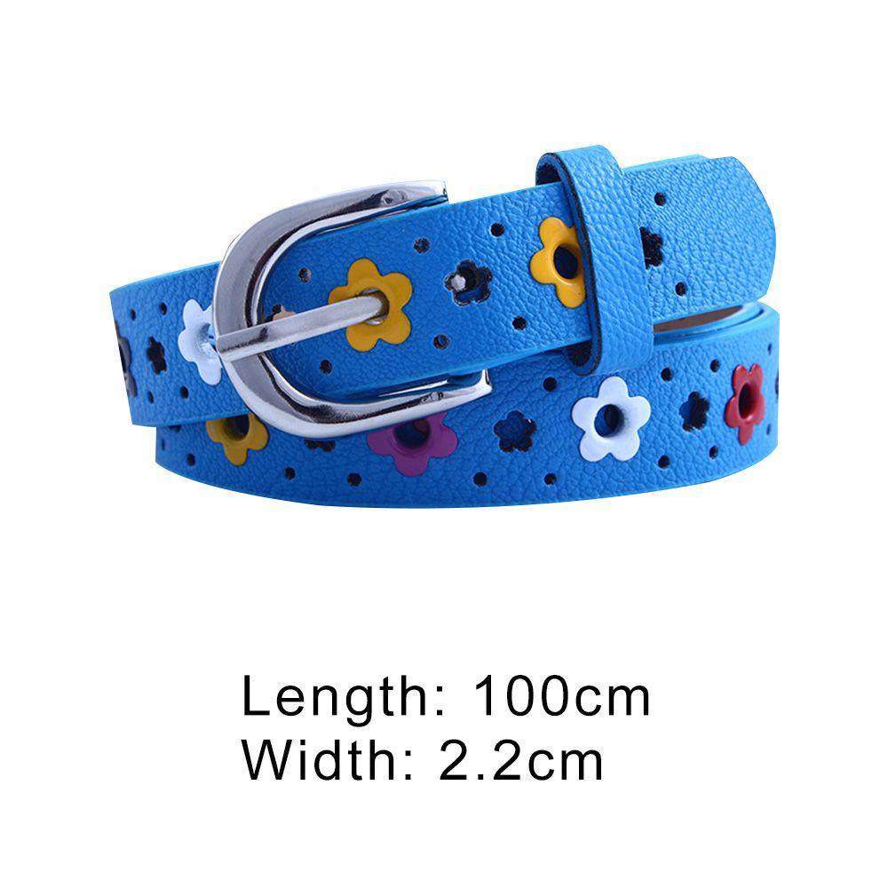 Flower Eyelet Decoration Colorful Fashionable Waistband Kids Belt Faux Leather Belt Waist Belt