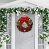 12 Inch Christmas Wreath Decoration for Front Door Artificial Wreath with Bells Balls Bows for Indoor Outdoor Holiday Decor