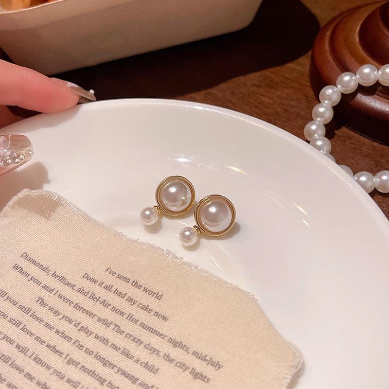 Элегантные серьги с жемчугом в гонконгском стиле — большие и маленькие, ретро-мода, высококачественный дизайн для женщин