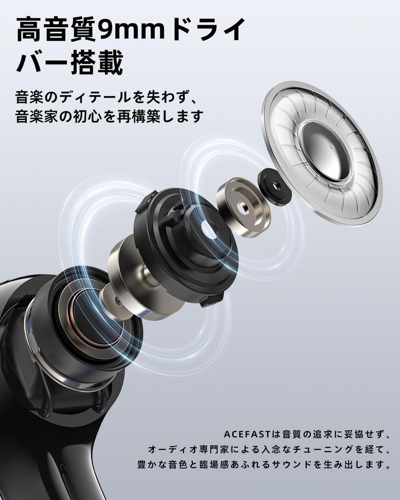 Новые беспроводные наушники ACEFAST SVE с функцией шумоподавления AI Call, динамический драйвер 9 мм, до 30 часов непрерывного воспроизведения, светодиодный дисплей, индикатор оставшегося заряда