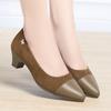 Модные туфли-лодочки для женщин, неутомительные остроносые туфли, повседневные туфли на среднем каблуке на весну и осень, женская кожаная обувь с мягкой подошвой