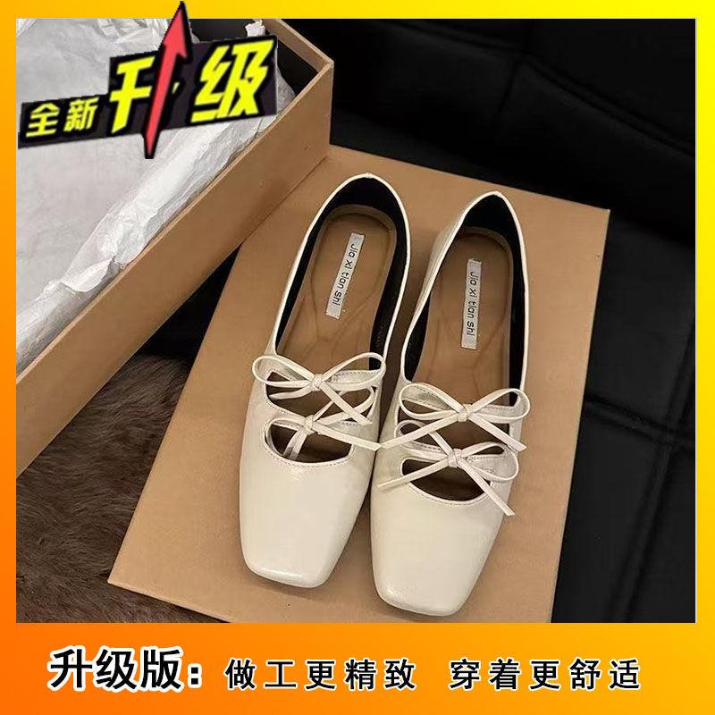 French Fashion Mary Jane Women's Shoes Spring and Summer 2025 New Lace-up Bow Versatile Late Evening Breeze Light Mouth Single Shoes