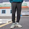 Li Ning X Jackie Chan Collaboration Kung Fu Series Solid Color Lace-Up Straight Free Casual Bottoms Men Bottoms Gray AKXR473-2
