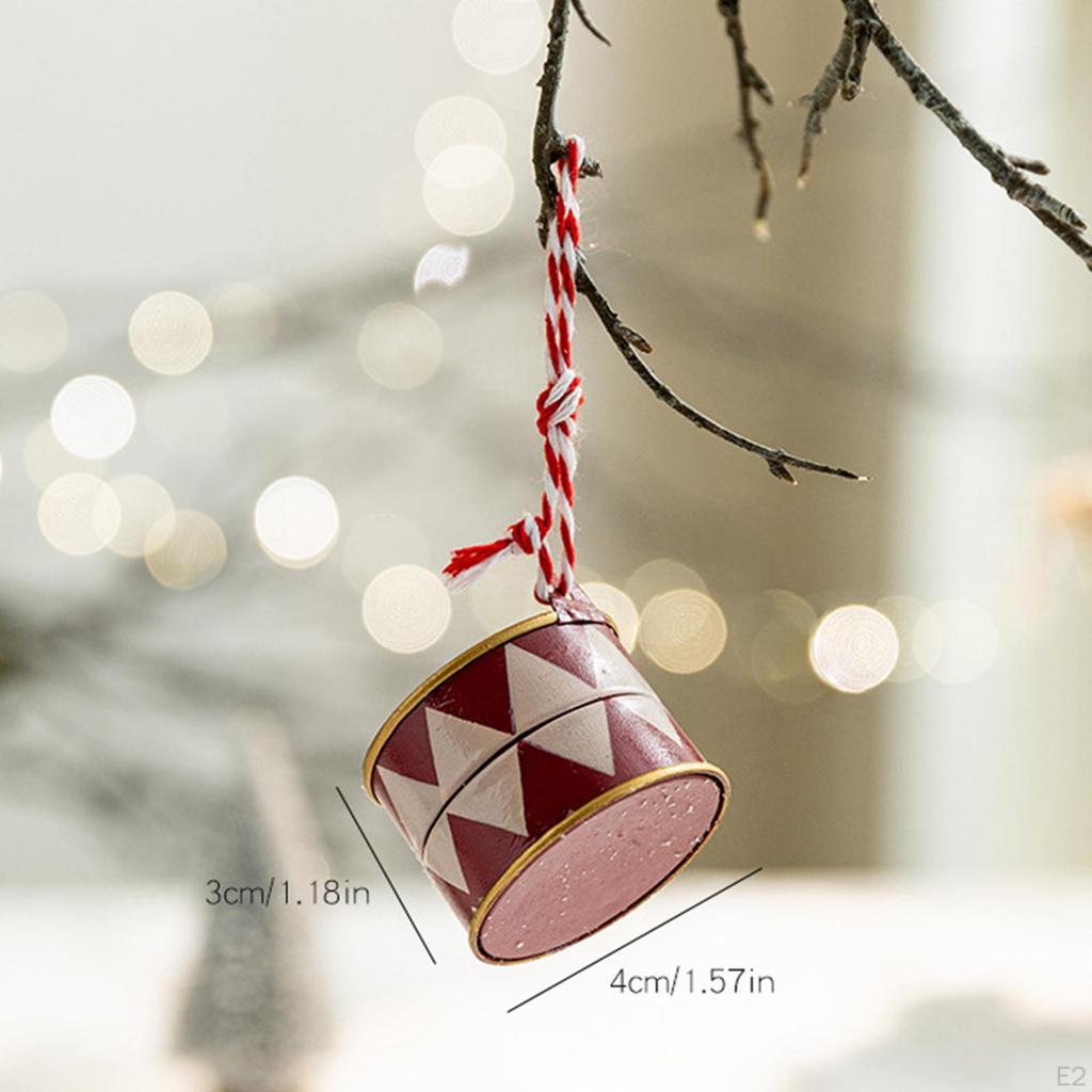 Christmas Decoration Hanging Drum Ornament Lightweight Reusable Iron Suitable for Party Office Home
