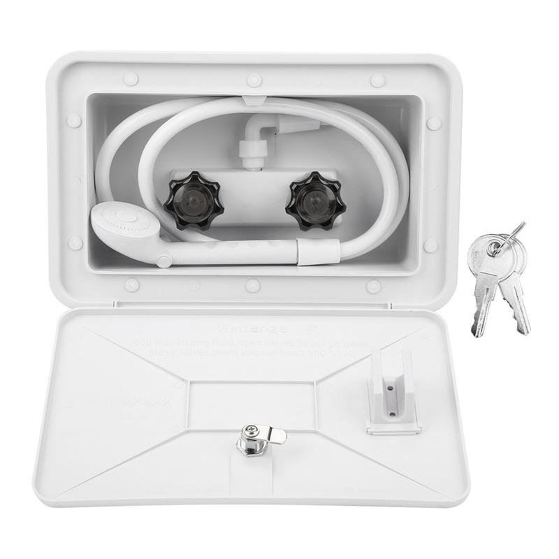 L10A RV Exterior Shower Box Quick Connect Sprayer & Hose Faucet Hose For Motorhome Boat Accessories