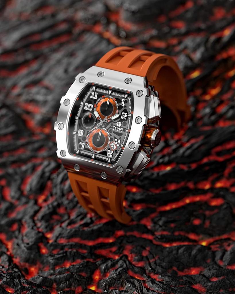 Часы ЦАРЬ БОМБА Скелетон Механические Автоматические Часы Керамика Японский Механизм Тонно Силиконовый Ремешок 50М Водонепроницаемые Люминесцентные Роскошные Наручные Часы Бизнес