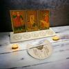 2 Pieces Wooden Tarot Card Stand Holder, Moon Shape and Rectangle Wooden Tarot Card Display Stand Base for Oracle Lenormand Meditation