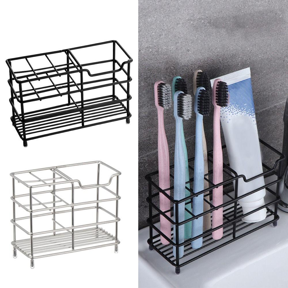 Arranged Space Saving Toothbrush Holder Vanity Countertops Storage Rack Kitchen Organizer Stand