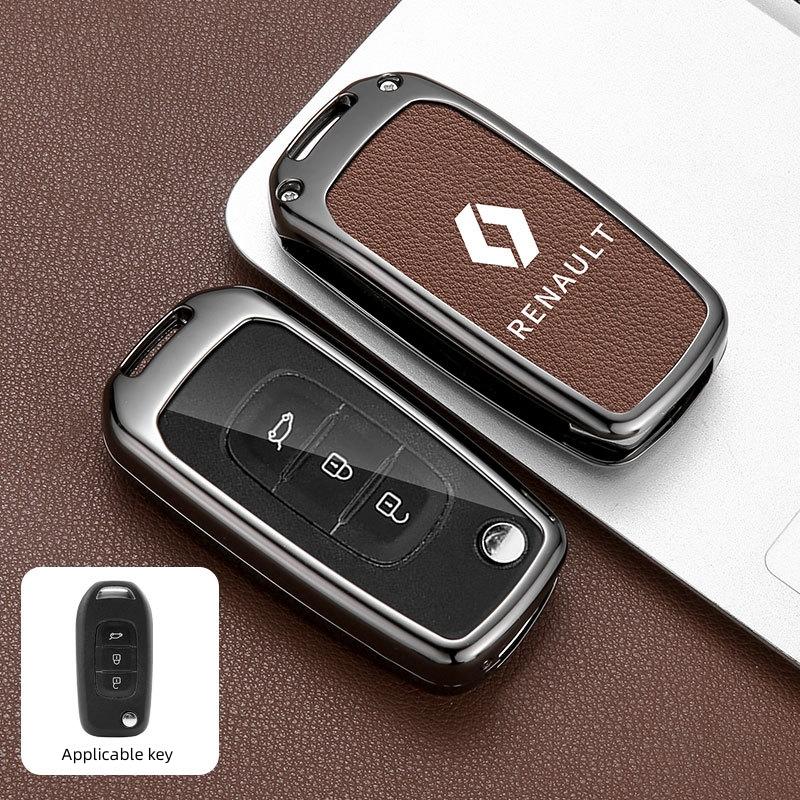 Кожаный чехол из термополиуретана из цинкового сплава, складная сумка для ключей с дистанционным управлением для Renault Logan 2 Stepway Sandero Clio 5 Arkana Captur Kadjar 2019 2020 2021