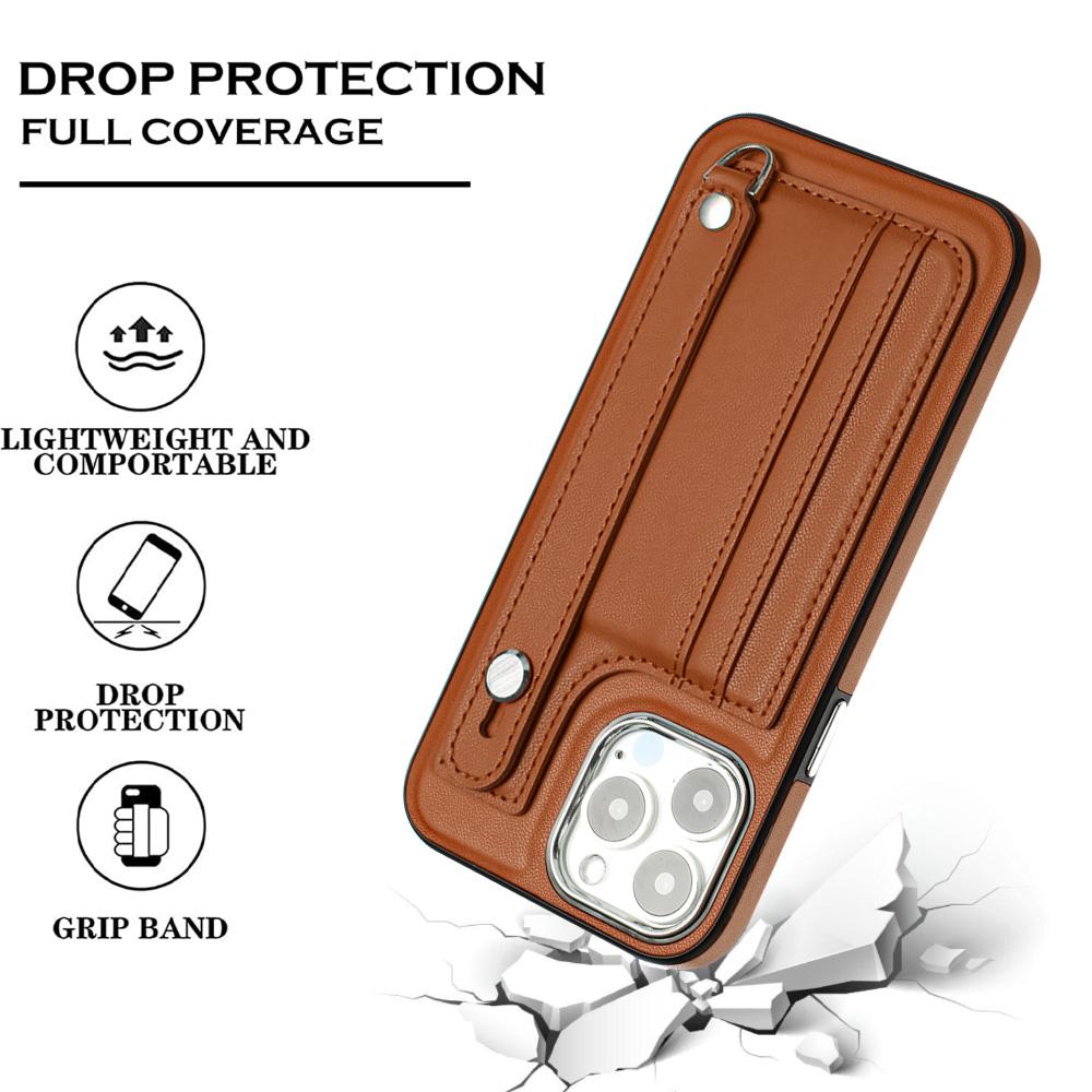 Кожаный чехол-ремешок для iPhone 14 13 12 11 Pro Max XS X XR SE 7 8 Plus с защитным чехлом для держателя карт