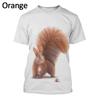 Забавные футболки с милым животным и 3D принтом белки, повседневные модные футболки унисекс с короткими рукавами, уличная одежда, топы