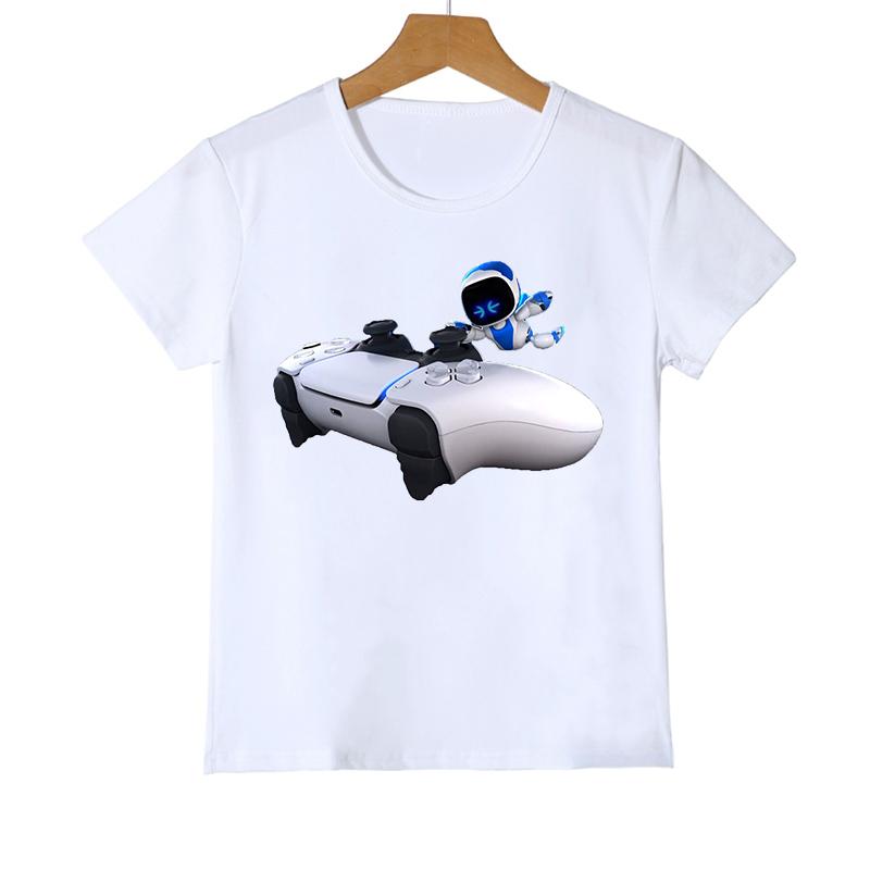 Забавные футболки для мальчиков, детская футболка с мультяшным принтом для игровой комнаты «Астрос», летняя повседневная одежда для мальчиков, футболка для малышей, топы с короткими рукавами