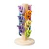 Rainbow Wooden Stacking Rings for Kids - Interlocking Building Blocks with CE Certification
