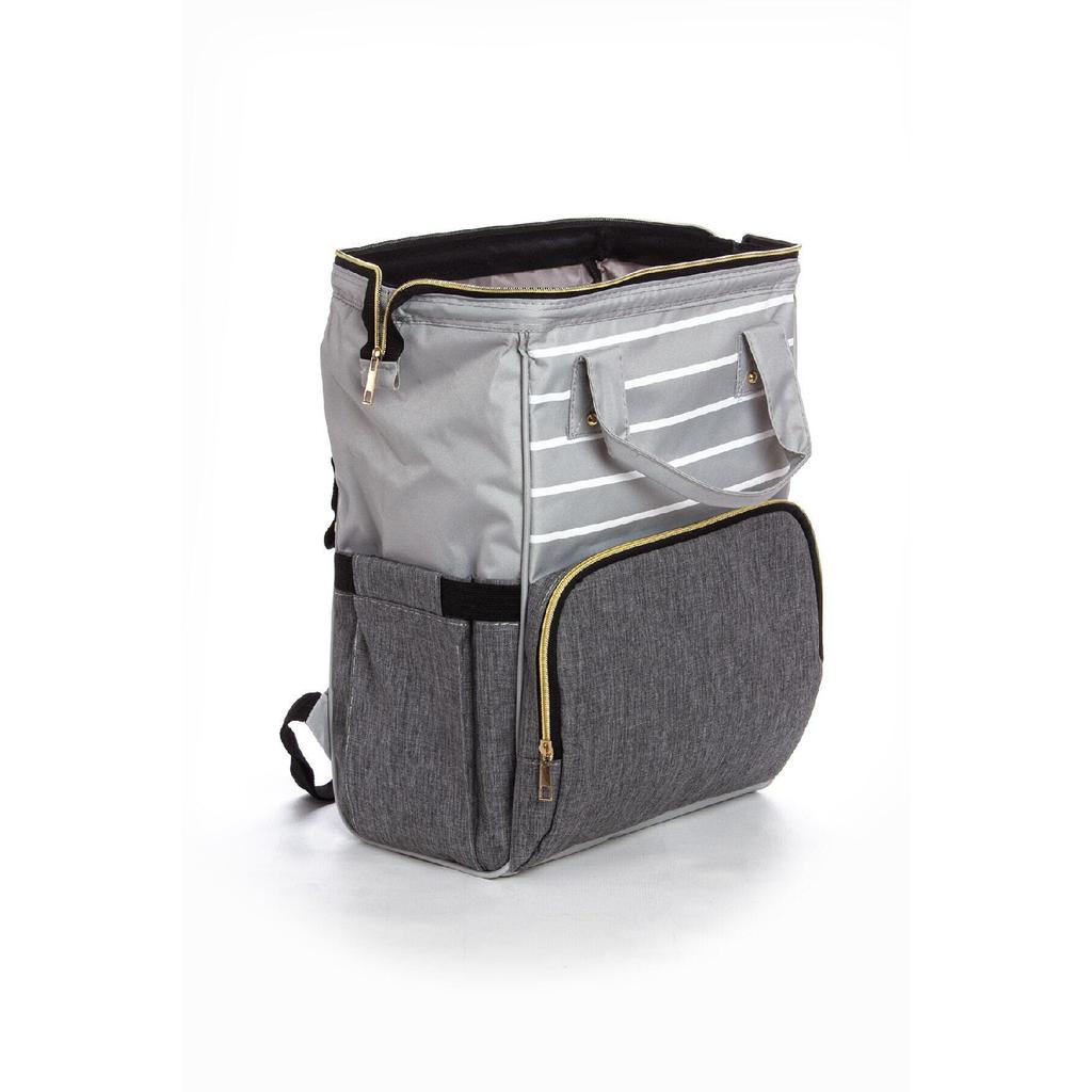 Черно-серый рюкзак для ухода за мамой и ребенком с бутылочкой-термосом, водонепроницаемая коляска с вешалкой