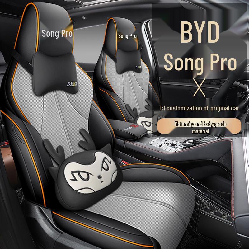 BYD Song PRO dm-i Universal Leather Car Seat Cushion: Four-Season Full Coverage