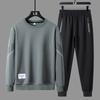 Spring and Autumn Men Europe and the United States Casual Sportswear Couple Fashion Crewneck Hoodie Two-piece Set