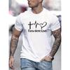 Men's 100% Cotton Fashionable Casual Sports Loose Fit Plus Size FAITH HOPE LOVE Printed Round Neck Short Sleeved T-shirt Top