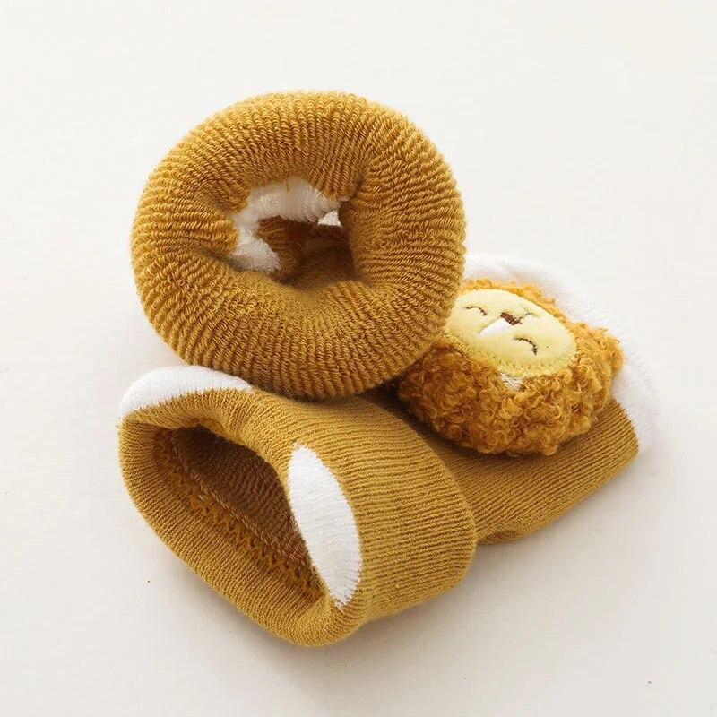 Зимние носки для малышей для мальчиков и девочек, плотные махровые теплые нескользящие детские носки на пол, детские аксессуары с героями мультфильмов, От 0 до 3 лет