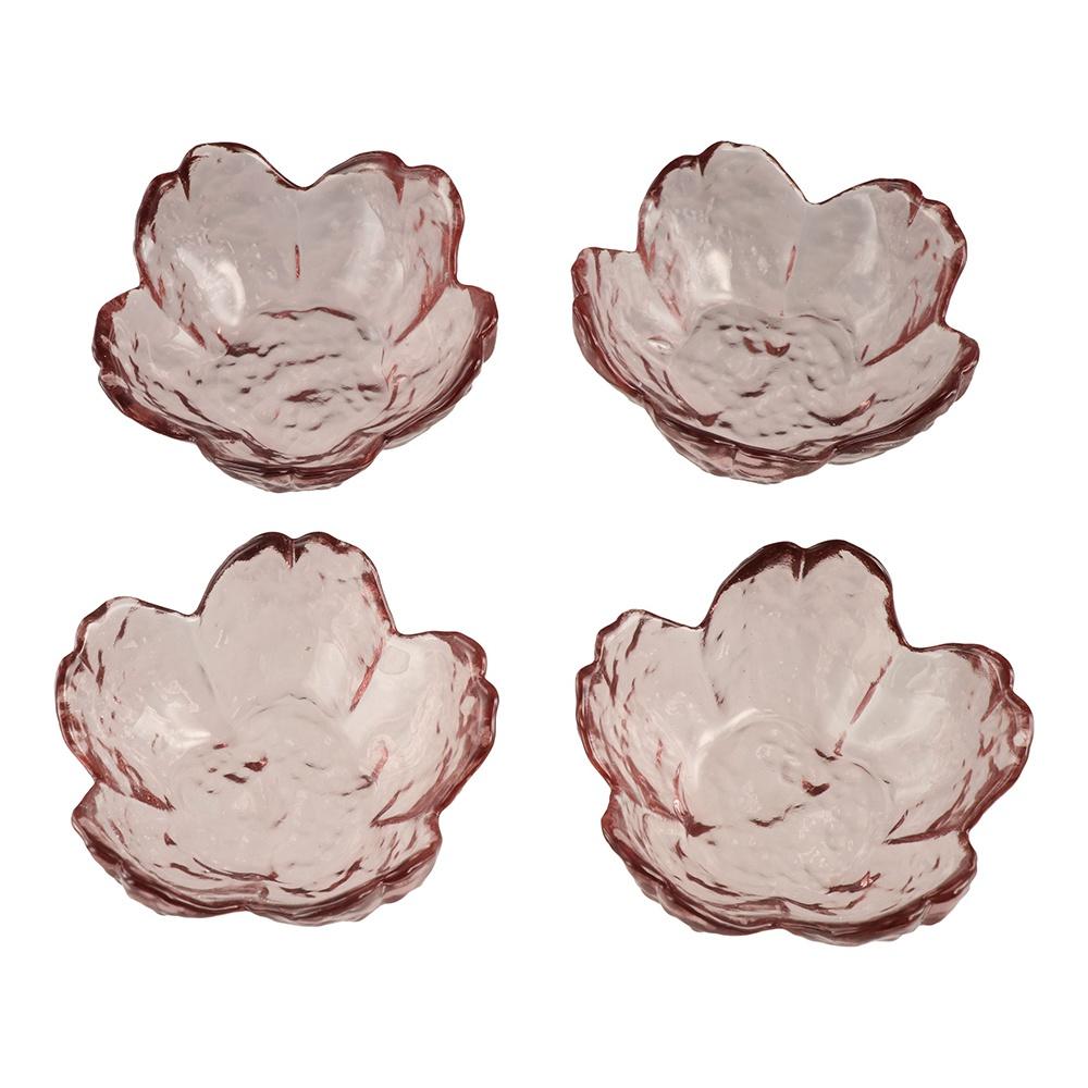 Nordic Style Glass Sakura Disc Gold Inlay Flower Candle Holder Creative Sauce Bowl Ice Cream