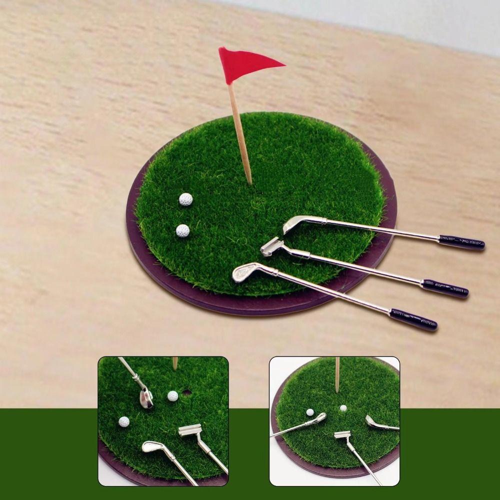 Grassland Model Miniature Golf Club Sports Scene Simulated Golf Club Set Kids Toy